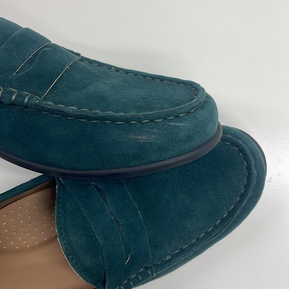 Array Womens Harper Emerald Leather Moc Toe Penny Loafers Shoes Size 8.5 Narrow - Picture 8 of 8